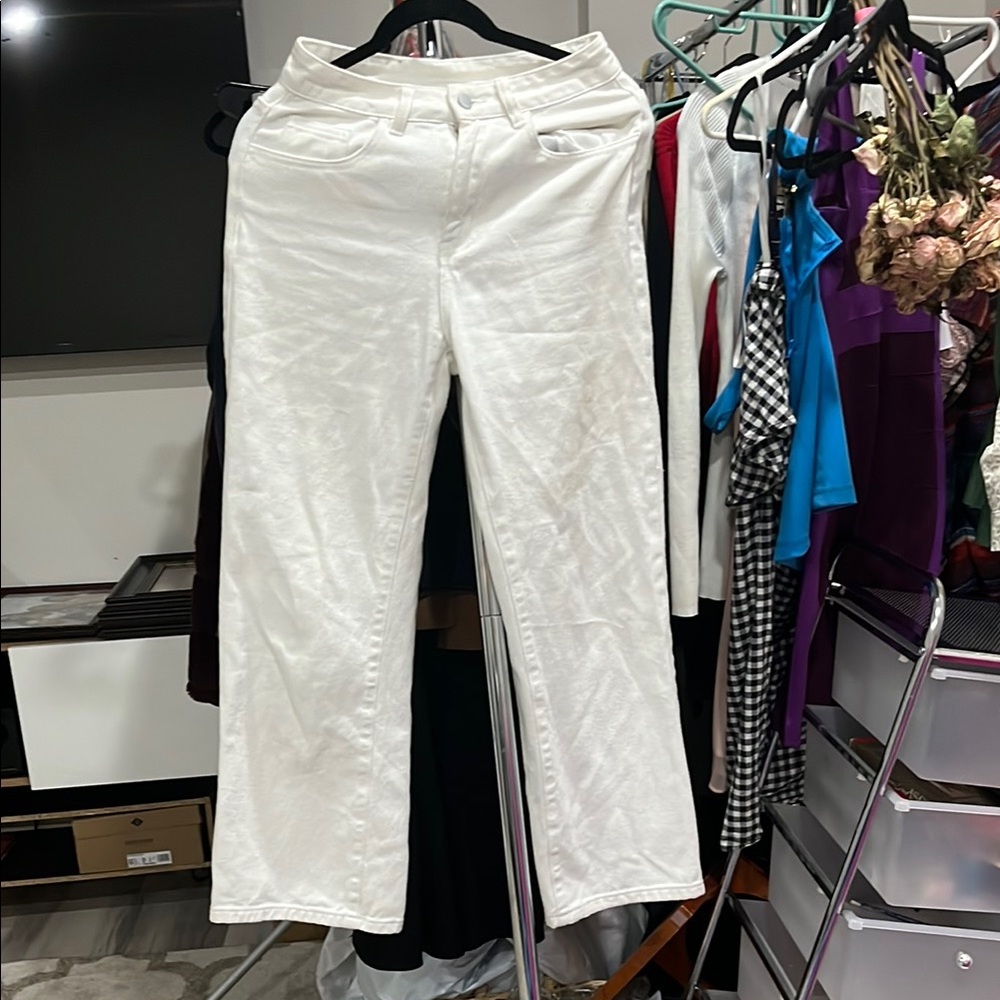 SHEIN High Rise White Jeans for Women